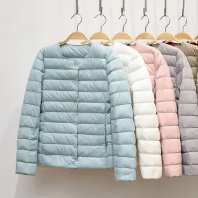 2021 White Duck Down Slim Short Coat Parkas Winter Women Ultra Light Down Jacket