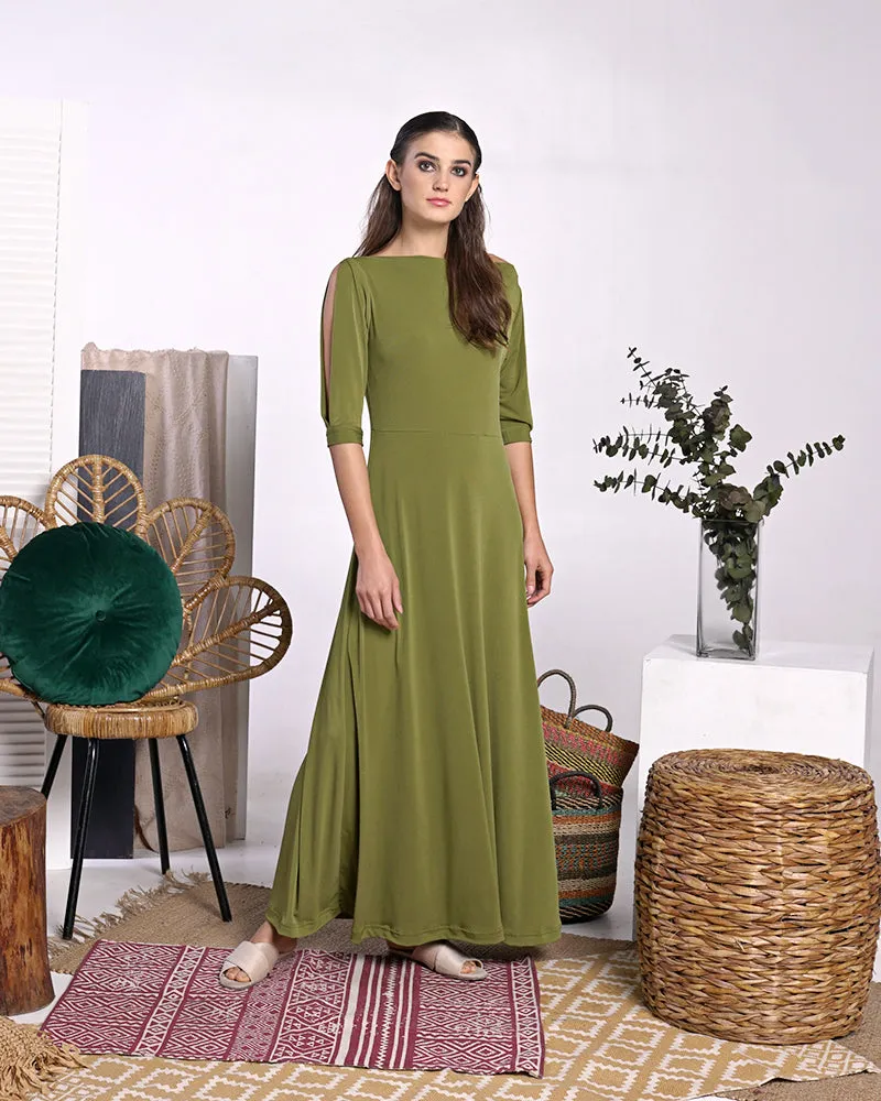 Amoris 3/4 Sleeves Maxi Dress