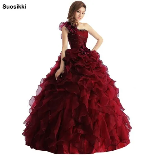 Arrival Evening Dress Ball Gown One Shoulder Ruffle