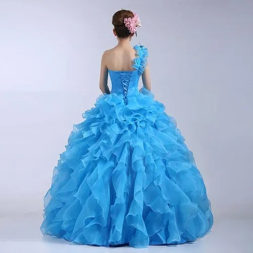 Arrival Evening Dress Ball Gown One Shoulder Ruffle