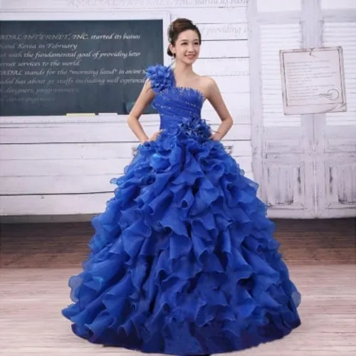 Arrival Evening Dress Ball Gown One Shoulder Ruffle