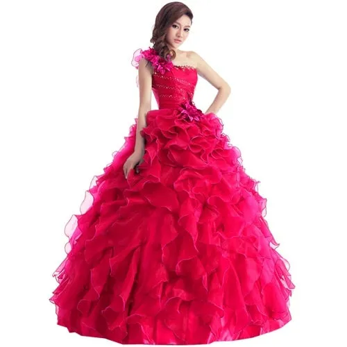 Arrival Evening Dress Ball Gown One Shoulder Ruffle