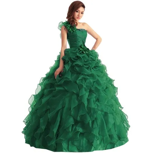 Arrival Evening Dress Ball Gown One Shoulder Ruffle