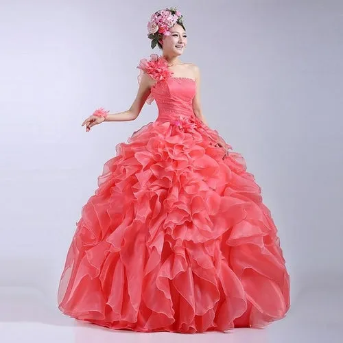Arrival Evening Dress Ball Gown One Shoulder Ruffle