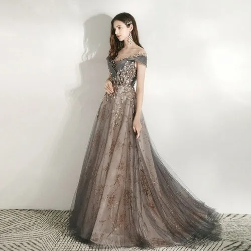 Banquet evening dress women new host party dress temperament thin
