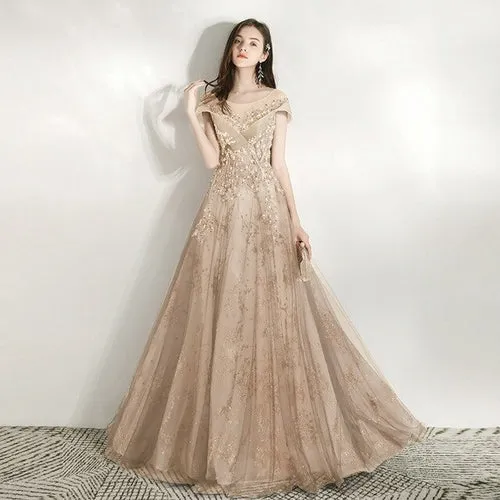 Banquet evening dress women new host party dress temperament thin