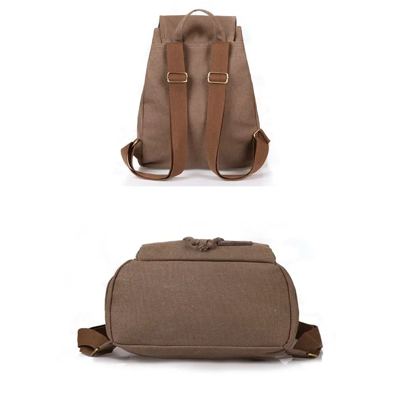 Canvas Backpack for Women Girls Vintage Drawstring Backpack School Travel Rucksack