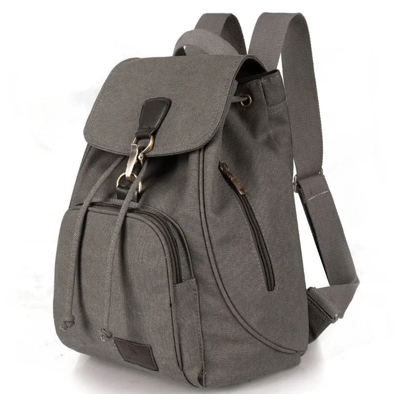 Canvas Backpack for Women Girls Vintage Drawstring Backpack School Travel Rucksack