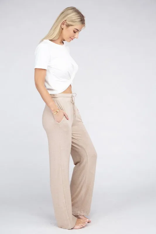 Casual Heather Gray Cozy Terry Lounge Pants