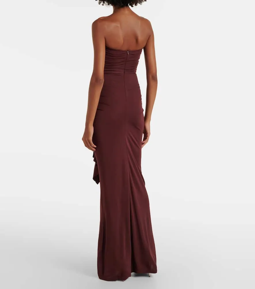Christopher Esber Bezel Quartz cutout strapless jersey gown
