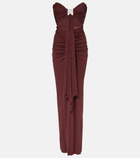 Christopher Esber Bezel Quartz cutout strapless jersey gown
