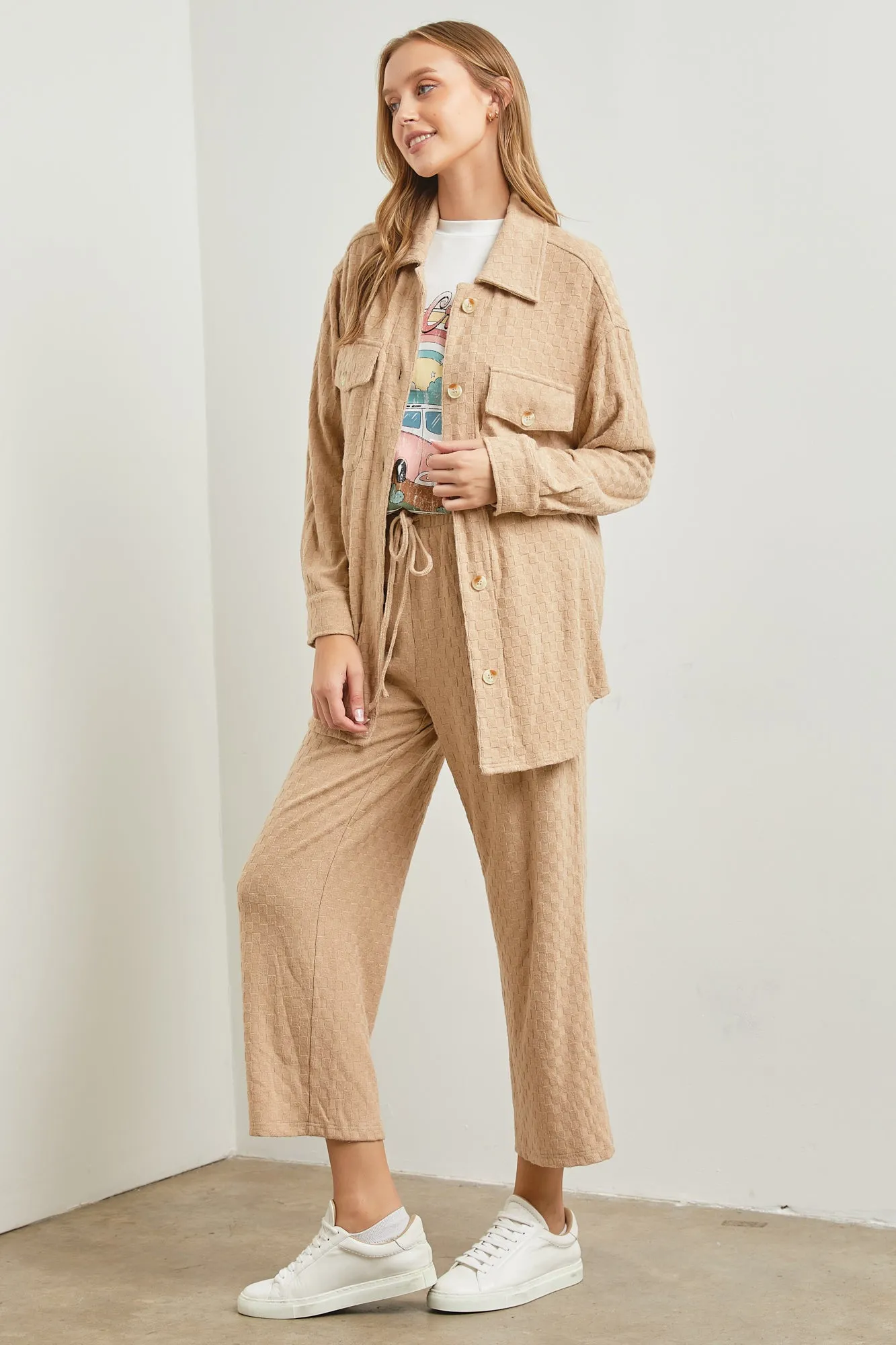 Cozy Habits Shacket - Taupe