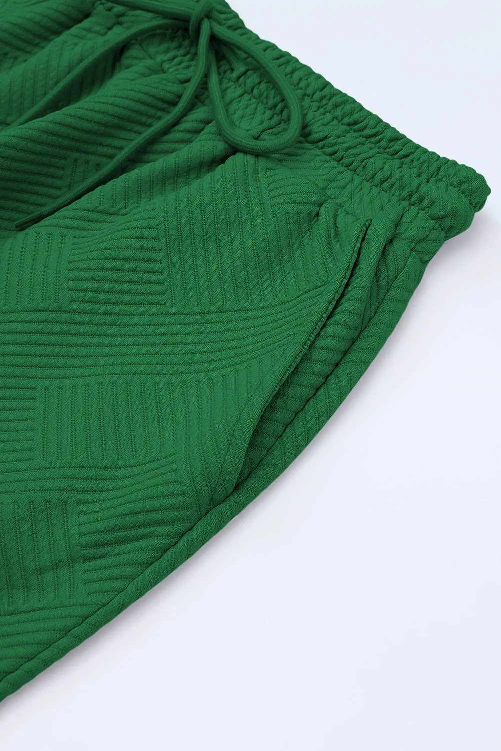 Curvy Comfy Cozy We Are Textured Top and Drawstring Pants Set
