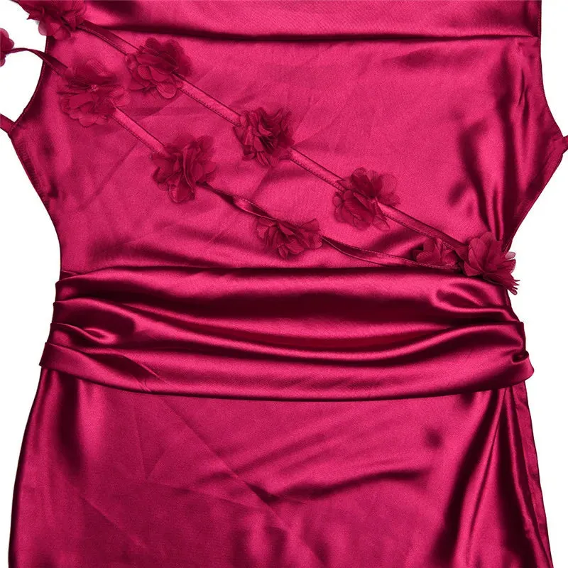 Draped Elegance Women's Cowl Neck Mermaid Dress with Backless Styling