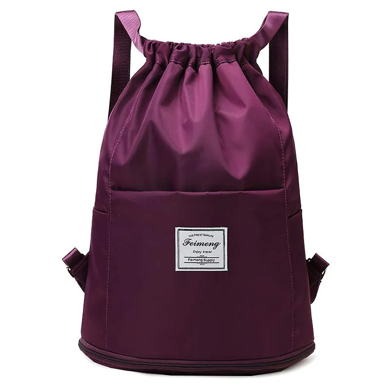 Drawstring Backpack Women's Waterproof Large Wet and Dry Separation Backpack
