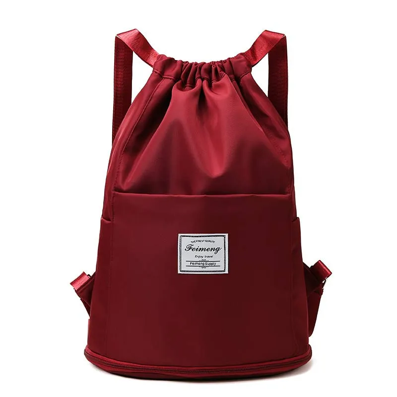 Drawstring Backpack Women's Waterproof Large Wet and Dry Separation Backpack