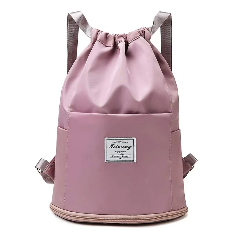 Drawstring Backpack Women's Waterproof Large Wet and Dry Separation Backpack