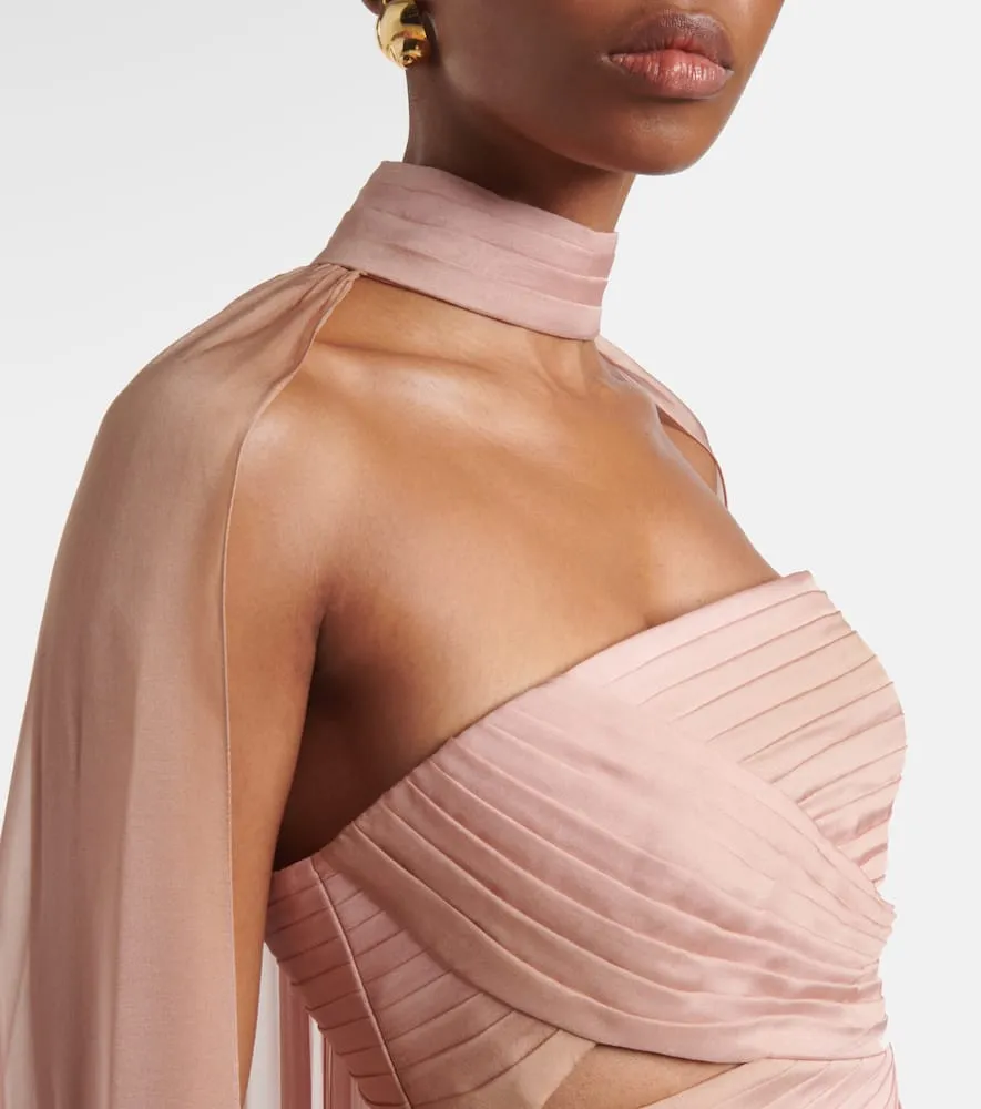 Elie Saab Draped silk chiffon gown