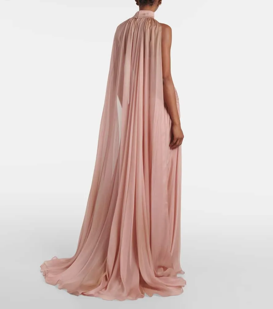 Elie Saab Draped silk chiffon gown
