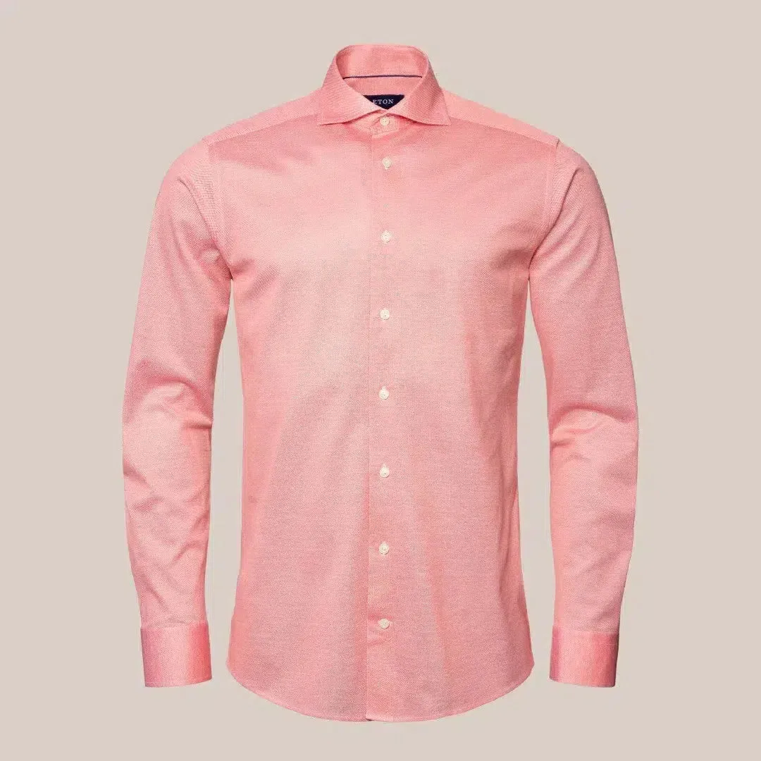 Eton Classic Fit Button Under Dobby Shirt Peach