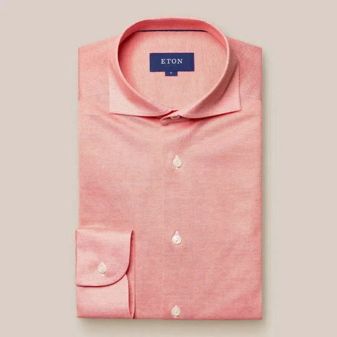 Eton Classic Fit Button Under Dobby Shirt Peach