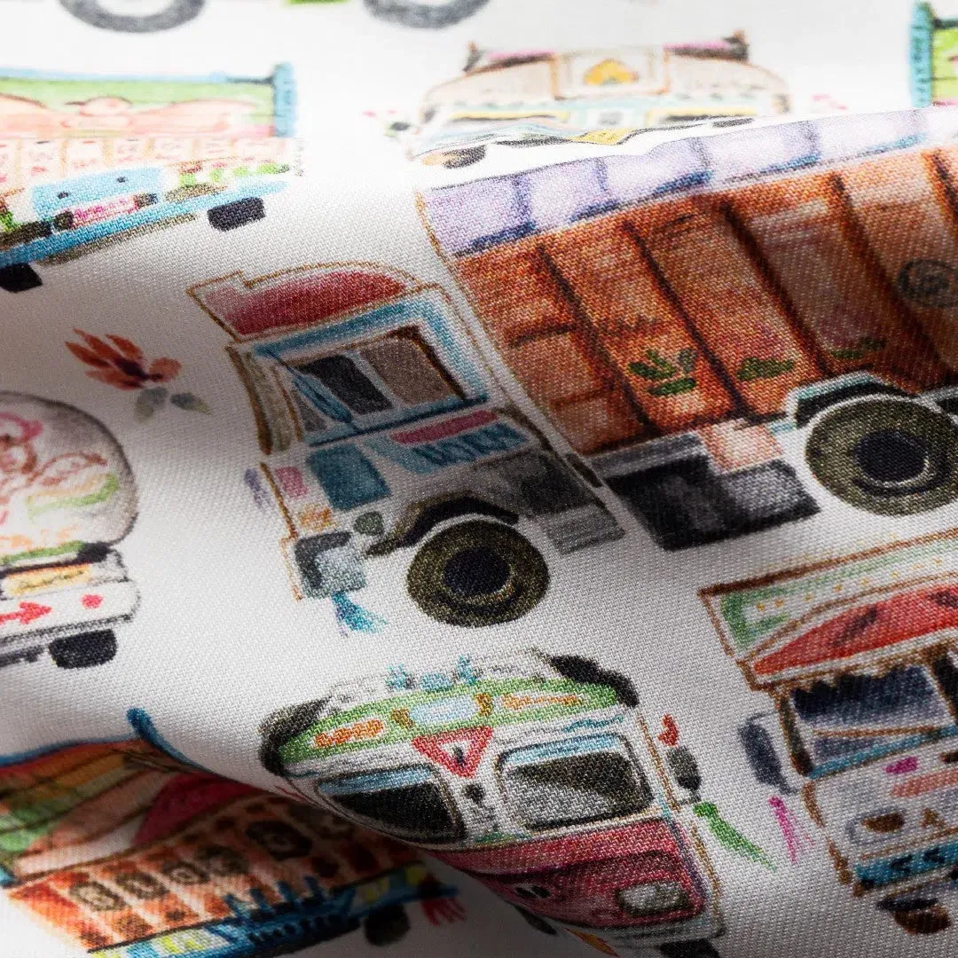 Eton Classic Fit Truck Print Shirt White
