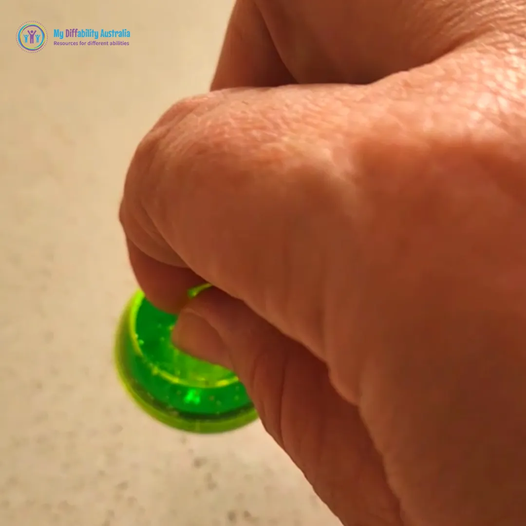 Flip over glitter spinning top