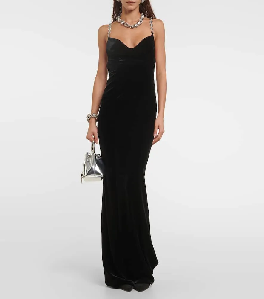 Galvan Avedon embellished velvet gown