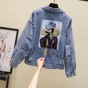 Glamzlife's Ripped Sequined Denim Jacket