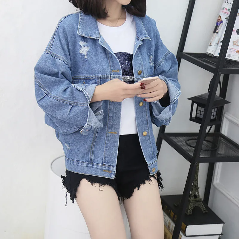 Glamzlife's Ripped Sequined Denim Jacket