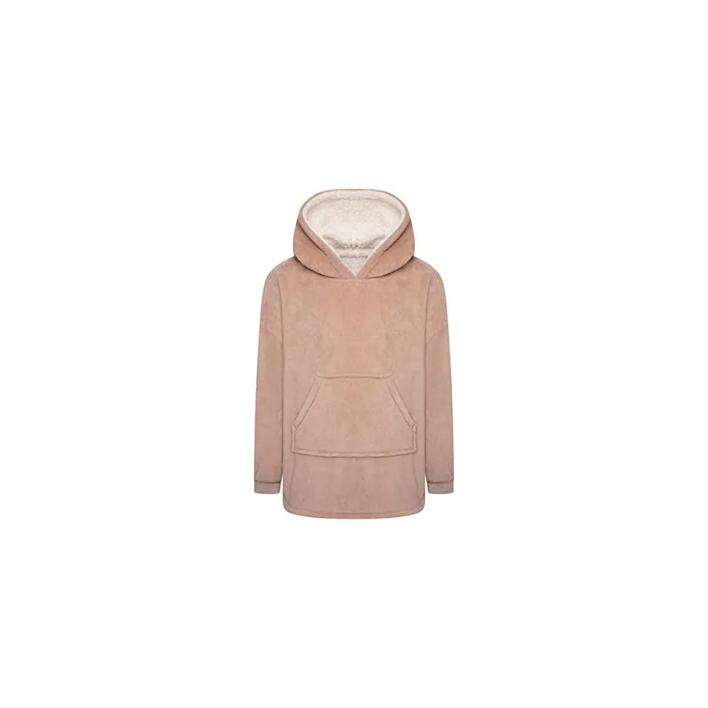 KIDS CORAL FLEECE BLANKET HOODIE PNK S/M