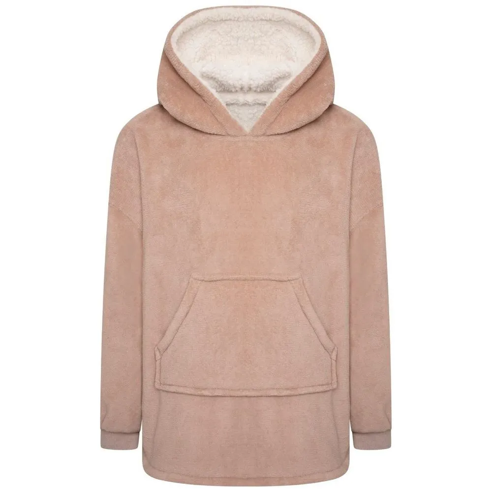 KIDS CORAL FLEECE BLANKET HOODIE PNK S/M