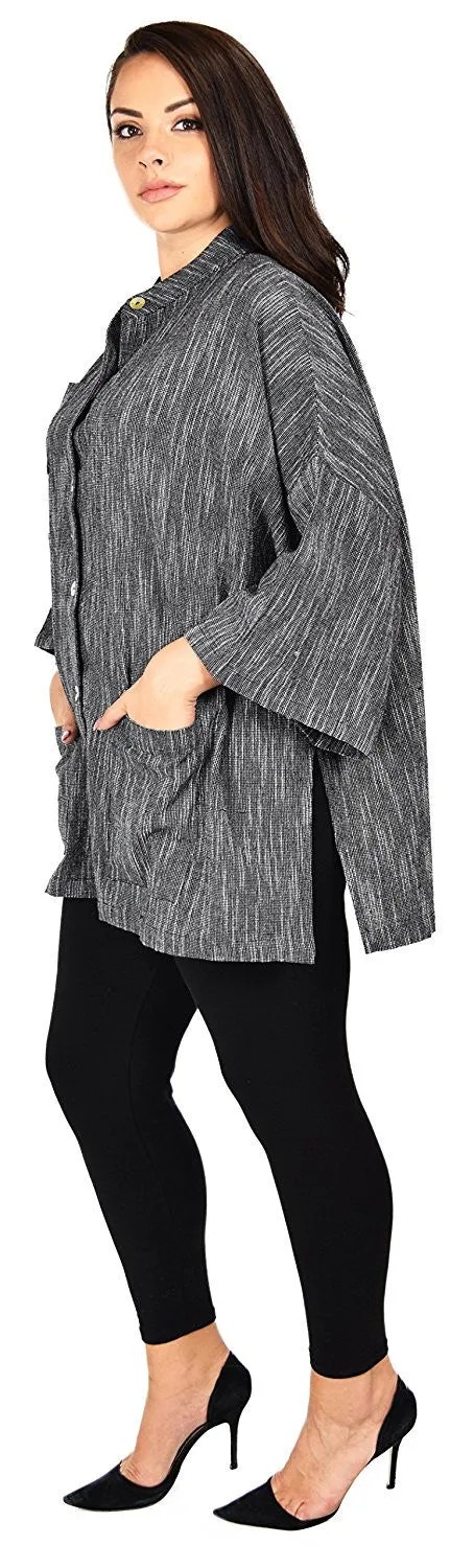 Oversized Shirt, Boxy Shirt, Button Down Tunic, Plus size shirt Plus size Blouse, Women Shirt, Cotton Blouse