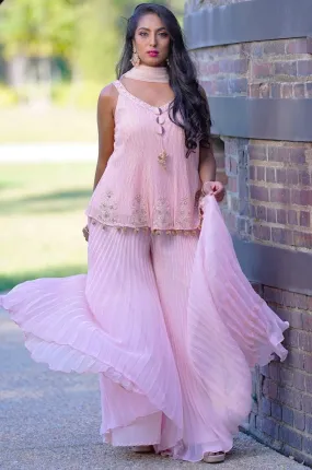 Pastel Pink Sharara Pant Set