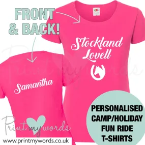 Personalised Fun Equestrian T-Shirt Camp Holiday Fun Ride - Horse Head & Shoe Design