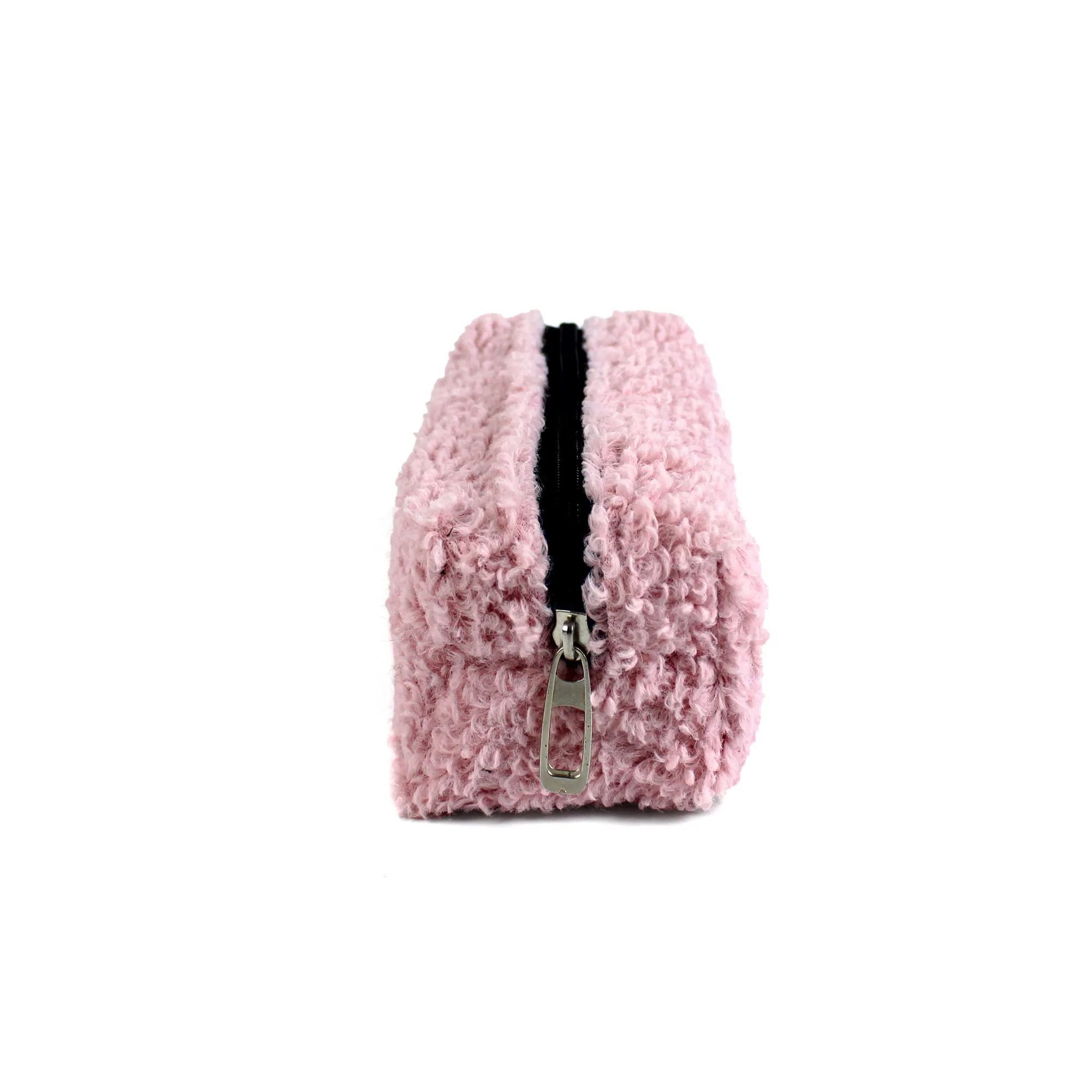 Powder Pink Plush School Pencil Case Personalization