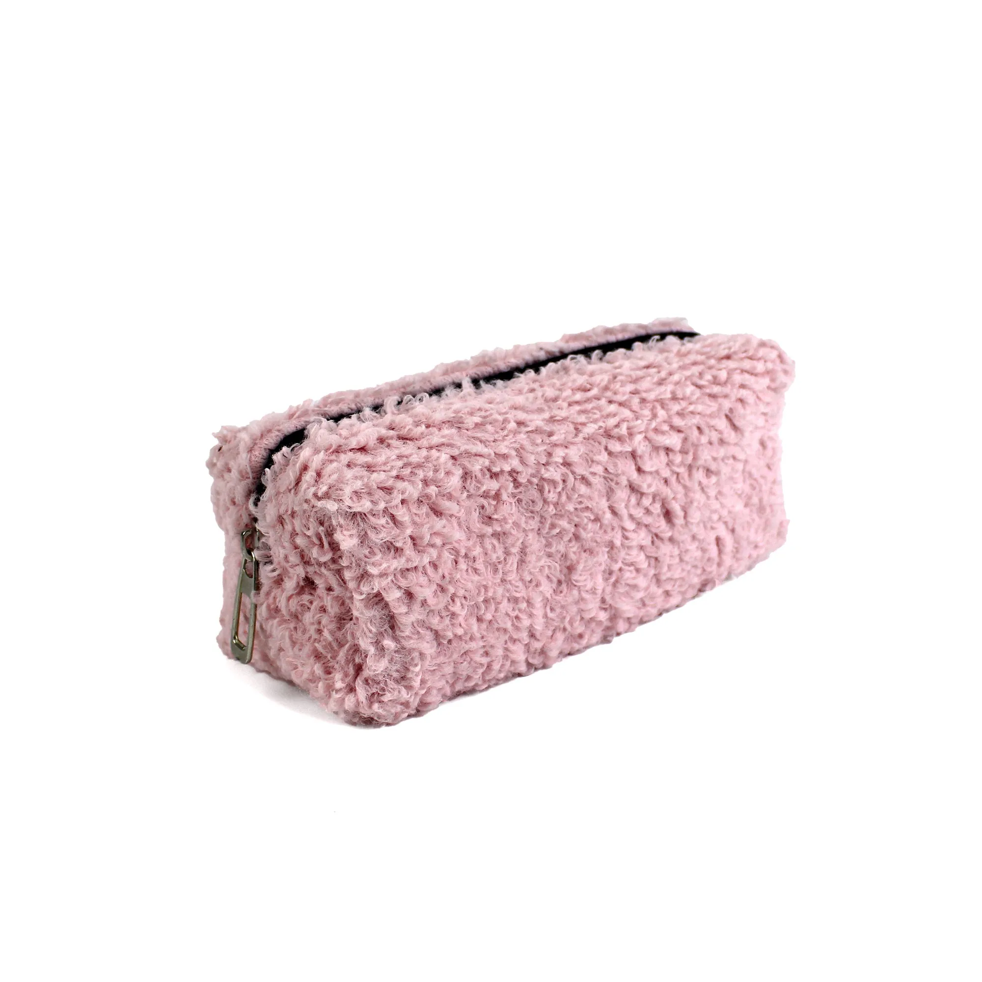 Powder Pink Plush School Pencil Case Personalization