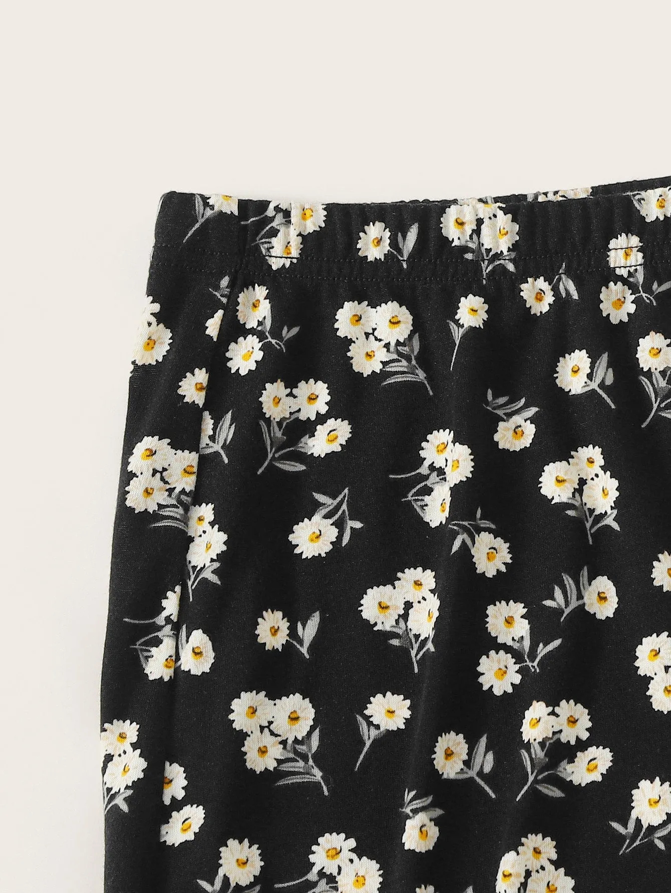 Slit Hem Ditsy Floral Print Skirt