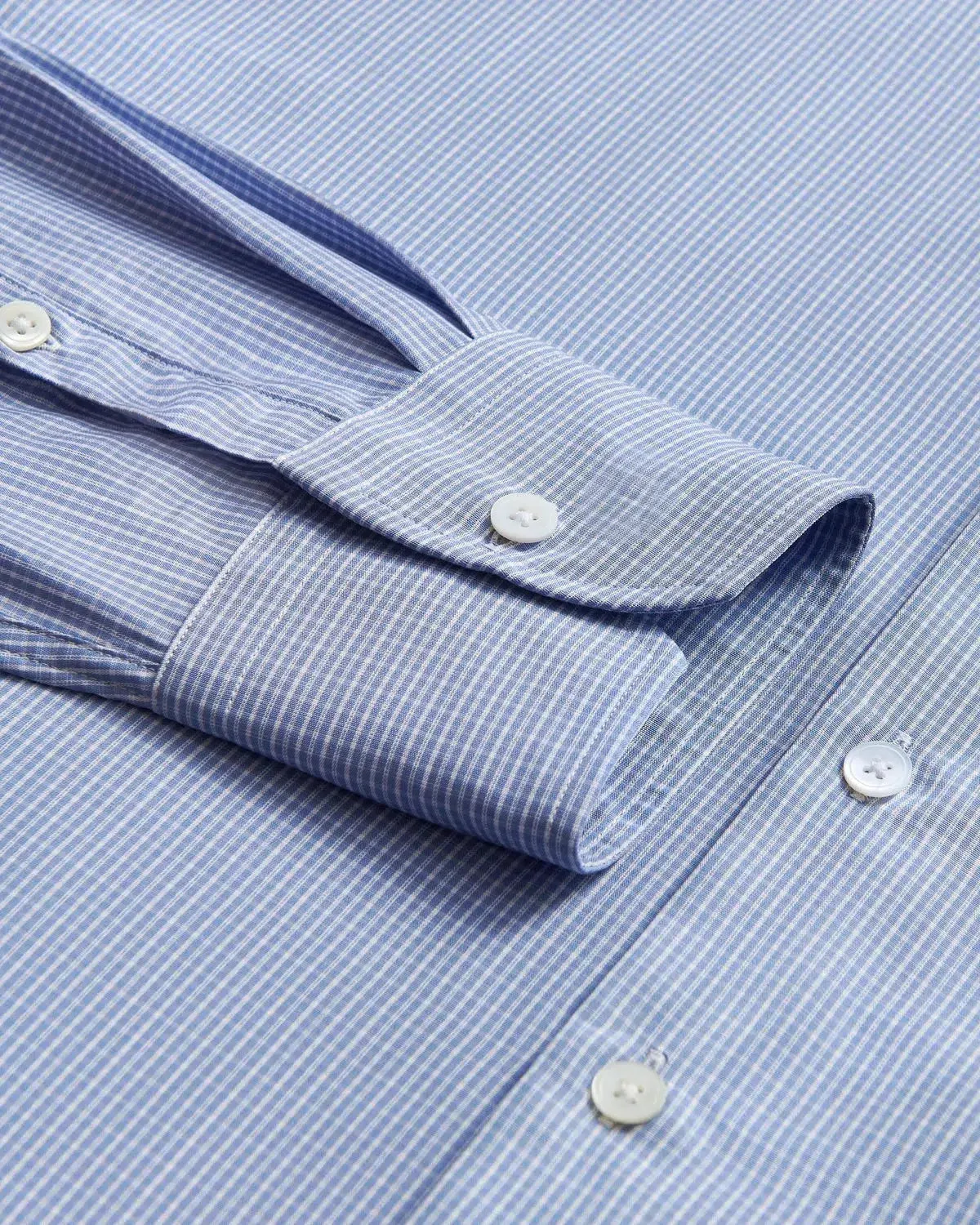 Thomas Pink Pale Blue Check Shirt Blue Silver
