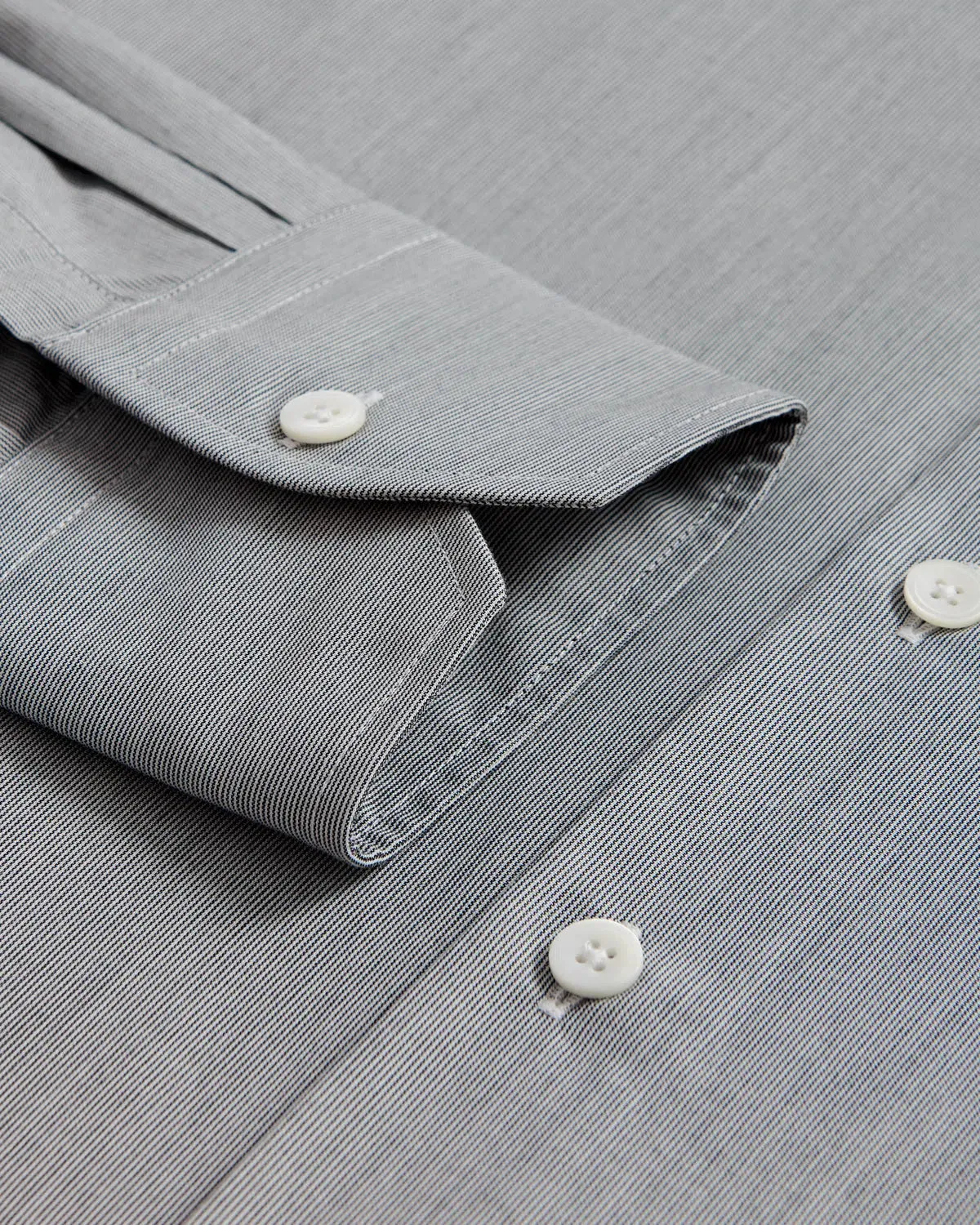 Thomas Pink Tailored Fit Formal Fine Stripe Shirt Black/White