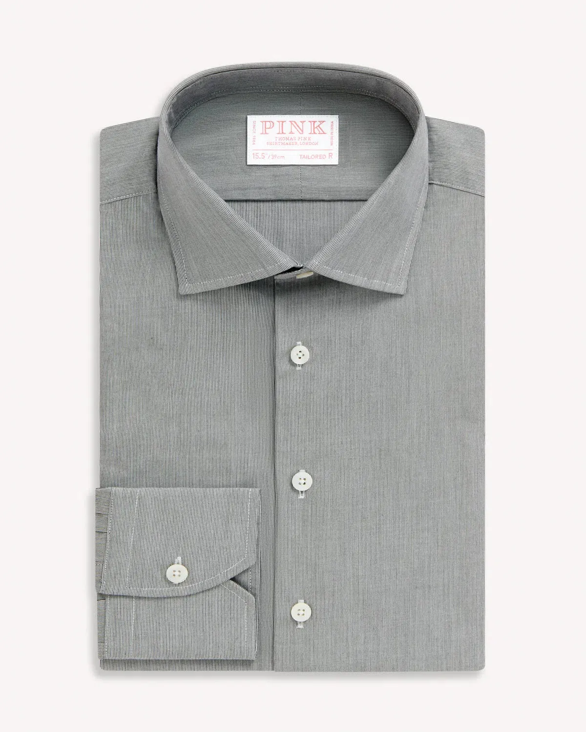 Thomas Pink Tailored Fit Formal Fine Stripe Shirt Black/White