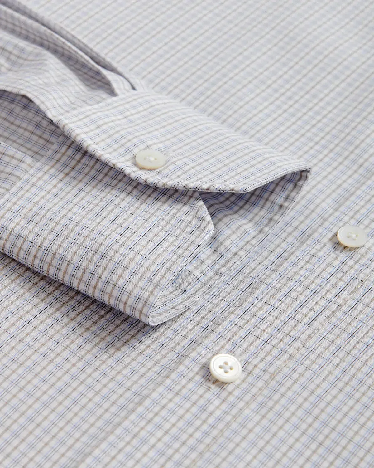 Thomas Pink Tailored Fit Formal Shadow Casual Check Shirt Beige/White
