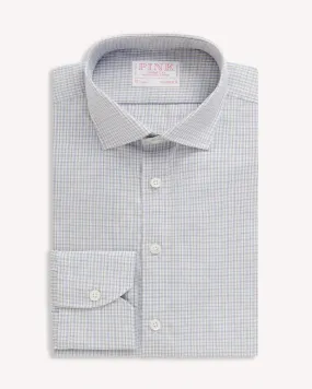 Thomas Pink Tailored Fit Formal Shadow Casual Check Shirt Beige/White