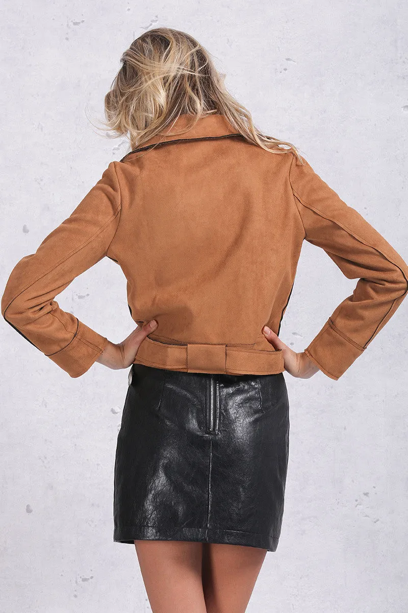 Women's Faux Leather Stylish Casual Jacket
