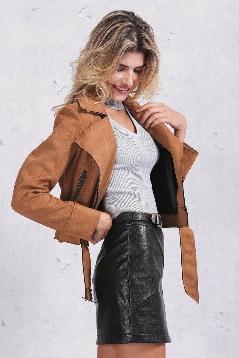 Women's Faux Leather Stylish Casual Jacket