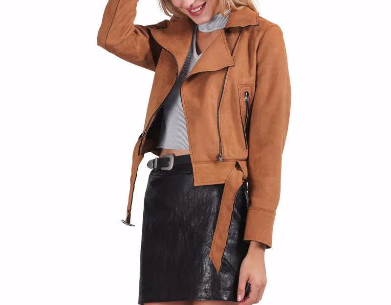 Women's Faux Leather Stylish Casual Jacket