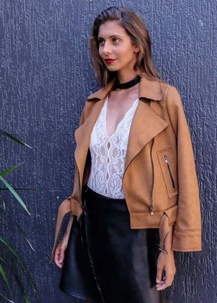 Women's Faux Leather Stylish Casual Jacket