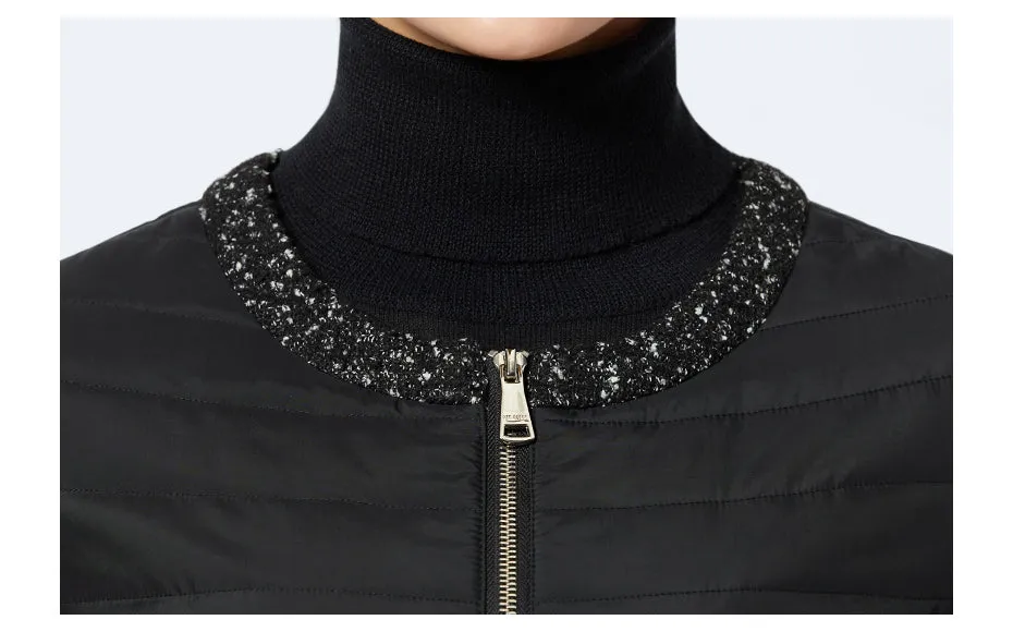 Women's Spring Stylish Warm Round Collar Jacket With Scarf